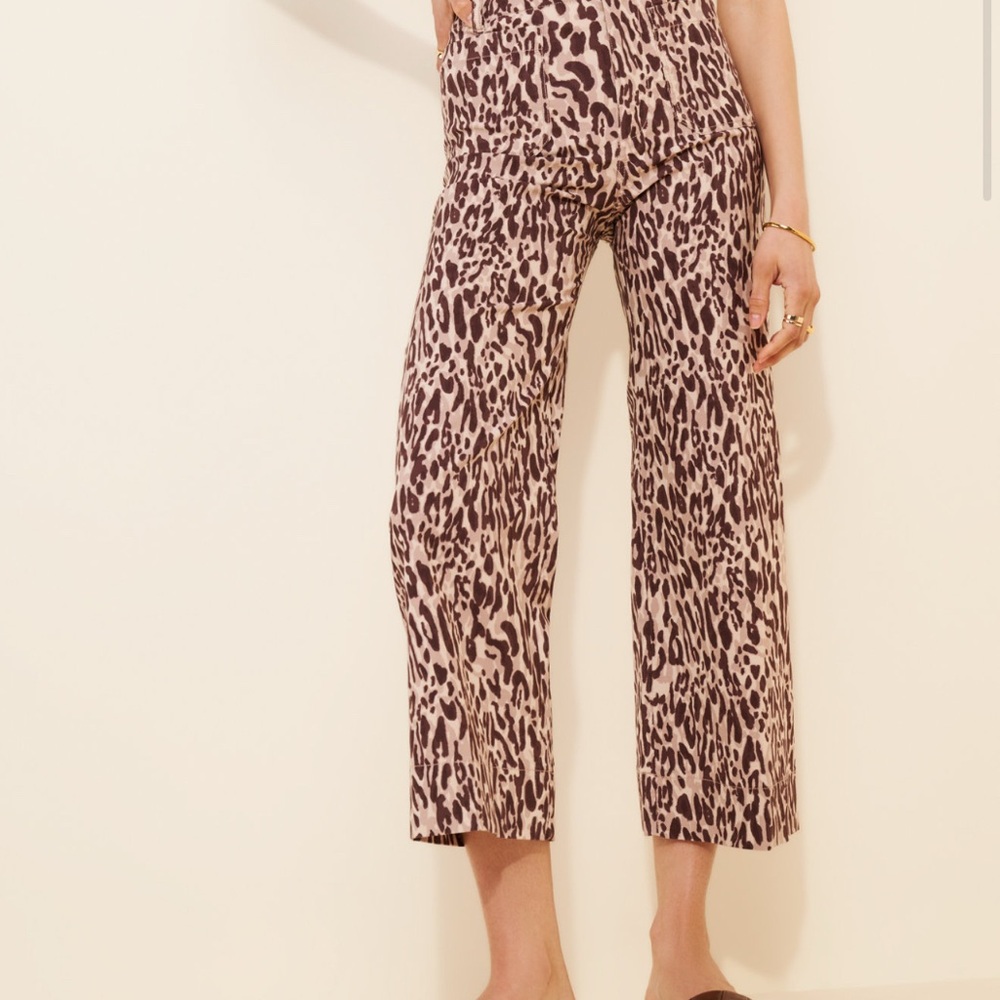 Maeve Brown and Black Cropped Ankle Pants